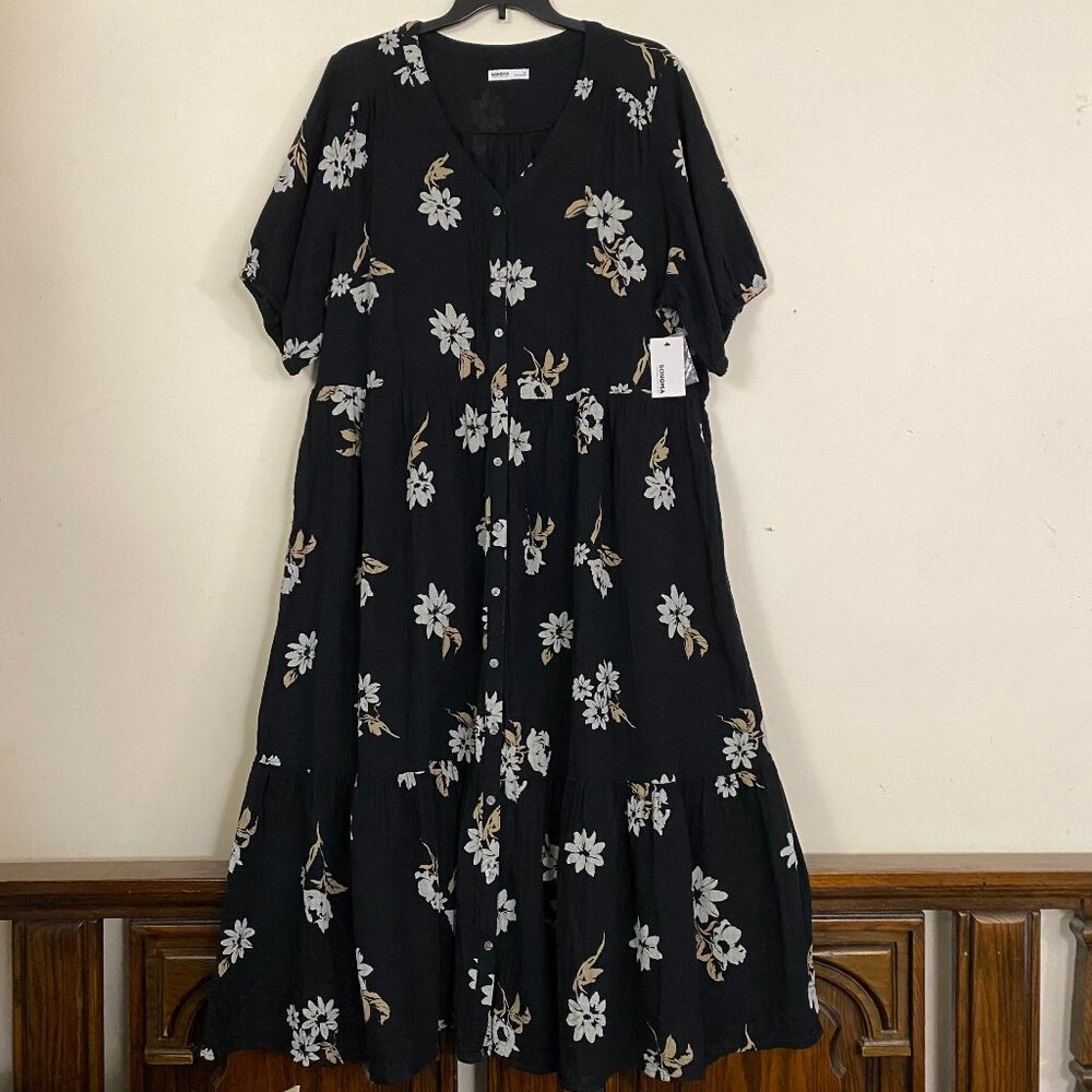 Sonoma Gauze Button Front Dress 3X - Picture 5 of 12